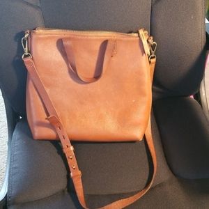 Madewell Medium Tan Leather Crossbody Bag